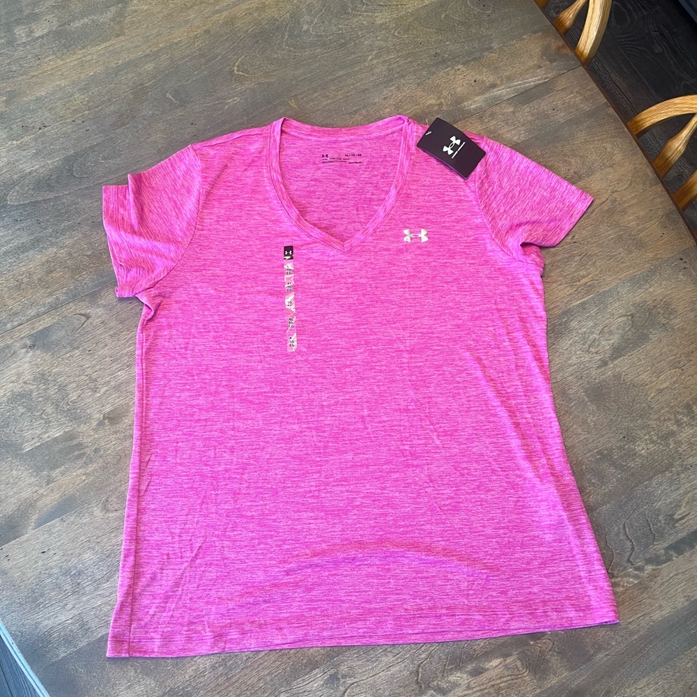 Under Armour Women's Heathered Pink Short Sleeve Tee